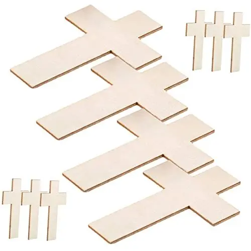 Produktbild: COHEALI 50 Stück Unfertiges Holzkreuz Wandkreuzverzierung Holzkreuze Zum Basteln Holzanhänger Zum Basteln Osterkreuzstücke Kreuzornamente Für Die Kirche Aushöhlen Kind Holzplatte Pappel