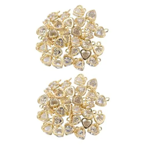 Produktbild: COHEALI 50 Stück Zirkon-Anhänger Zirkonia cz-Ohrringe Strass-Anhänger Armband-Ohrring-Charme Reize geldgeschenke weihnachten jewel Anhänger zur Schmuckherstellung Kettenanhänger Legierung