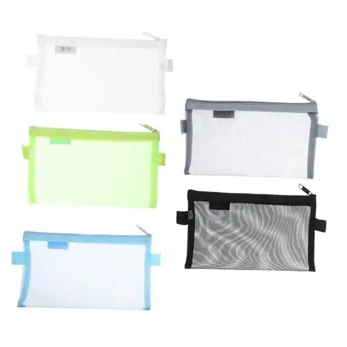 Produktbild: COHEALI 5St Schüler Zubehör schmink tasche schminkbeutel Transparent file pocket Zipper file bag travelling bag federmäppchen transparenter Organisator Schreibwarenhalter Aktentaschen