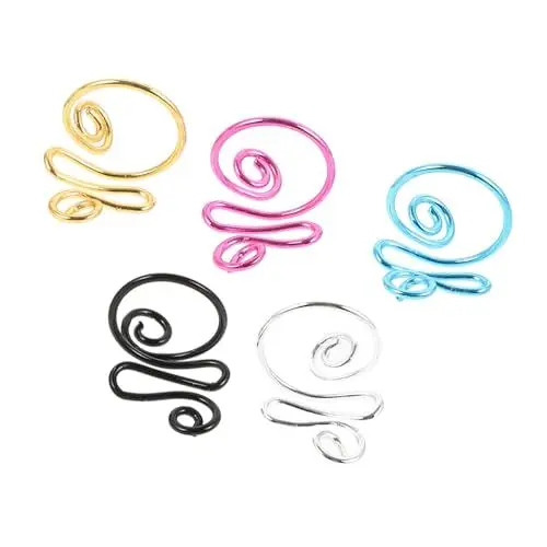 Produktbild: COHEALI 5St häkeln Offene Fingerhäkelarbeit verstellbarer Strickring Häkelring Fingerringe Garnring strickzubehör handwerkskunst verstellbare geflochtene Ringe Strickschlaufen Eisen