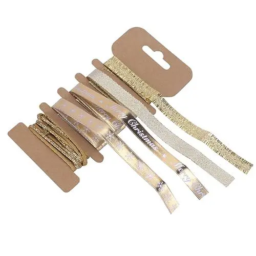 Produktbild: COHEALI 5 Baumbeutel Weihnachtsgeschenkpapier Dekorationsband Rolle Weihnachtsband Dekoband Rotes Polyester-Satinband Verpackung Urlaubsband Diy-Heimfaser Natürliches Boxtuch