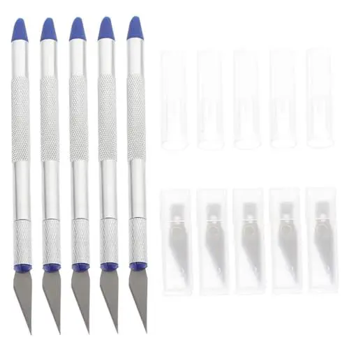 Produktbild: COHEALI 5 Sätze Tranchiermesser Bastelschneider Stiftförmiger Slicer Slice-präzisionsschneider Papierschneidestift Schreibwaren Für Das Schulbüro Cutter-stift Scrapbooking Aluminium Silver