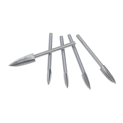 Produktbild: COHEALI 5 Stück 1 Satz Holzschnitzwerkzeug Gravurfräser elektrisches Schnitzen Holzbearbeitungsmeißel Werkzeug-Set handwerkzeug 3mm Fräser Gravierschneider mit DREI Klingen Silver