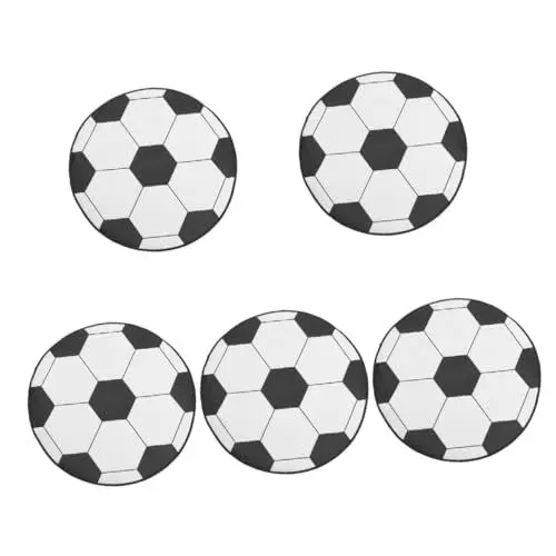 Produktbild: COHEALI 5 Stück Fußball Computer Stuhlmatte Heim Bodenmatte Dekorativer Raumteppich Badteppich Teppich Mit Fußballmuster Teppichbereich Runder Teppich Runder Computer Schreibtisch