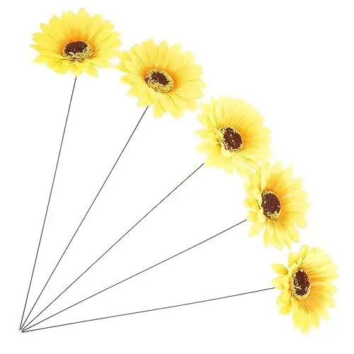Produktbild: COHEALI 5 Stücke Metall Gartenstecker Garten Blumen Gartendeko Stecker Eisen Sonnenblumen Pflanzenstecker Gartenschilder Dekostecker Blumenstecker Blumentopf Landhaus Terrassen Deko