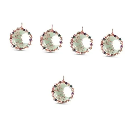 Produktbild: COHEALI 5st Mond-anhänger Armband Schlüsselanhänger Himmlische Reize Lesbisches Zeug Strass Halsband Draht Edelstein Halskette Mondhalsband Anhänger Charms Opal Zubehör Kristall Schmuck