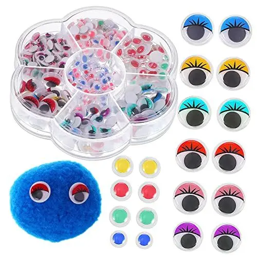 Produktbild: COHEALI 600 Stück Bewegliche Augen Wackelaugen Für Diy Wackelaugen Selber Machen Klebrige Wackelaugen Scrapbooking-augen Selber Machen Runde Aufkleberaugen Glubschaugen Plastik