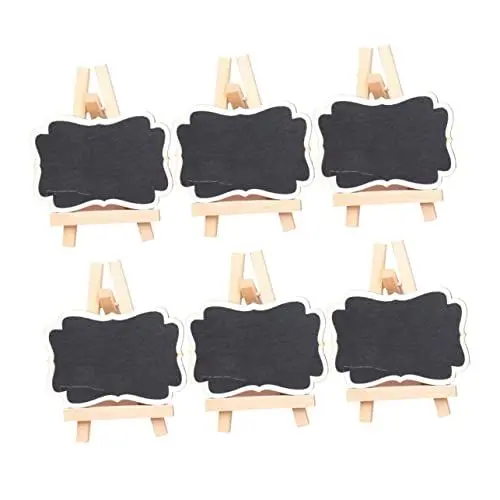 Produktbild: COHEALI 6St Holztafeln Miniatur-Trophäe Hausdekorationen für zu Hause Mini-Tafeln kleines Tafelschild bastelmaterial für kinder write board Message-Board-Ornament Tafeln zeigen Black