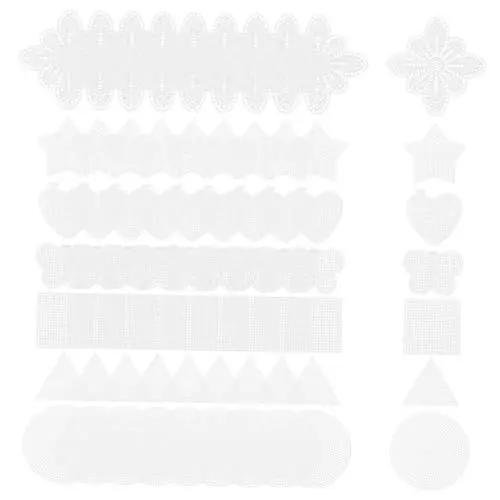 Produktbild: COHEALI 70 Blatt Blatt Kreuzstichmasche Buckram-Mesh Kreuzstich- Baumwollkleidung Runde Mosaikfliesen Maschengitter plastikplane kunststoffgitter Kreuzstich-Netz DIY-Material Weiß