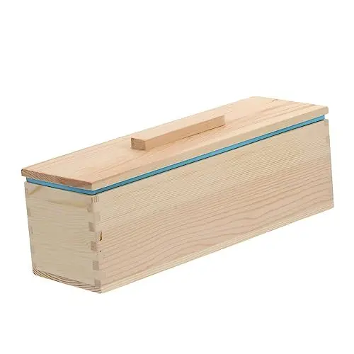 Produktbild: COHEALI Box Seife Aschenbecher Handgemachte Seife Schokolade Süßigkeiten Seifenstück Naturseife Kuchenherstellung Seifenherstellung Rechteckiger Laib Flexibler Seifenguss Aus Holz Blau