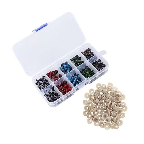 Produktbild: COHEALI Kuscheltier 100-Teilige Box-Sets Häkel-Stofftier-Puppen-Set Häkel-Plüschtiere Kunststoff-Augen Und Dichtungsset Für Kunststoff-Sicherheitsaugen Kunststoff-Augen Für Puppen