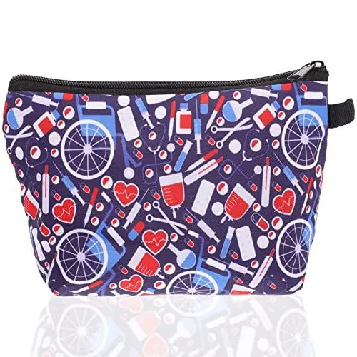 Produktbild: COHEALI Medizinische Kosmetiktasche Kulturbeutel Für Damen Schminktäschchen Für Damen Tragbare Kulturtasche Schminktasche Für Damen Mit Reißverschluss Polyester Handtasche