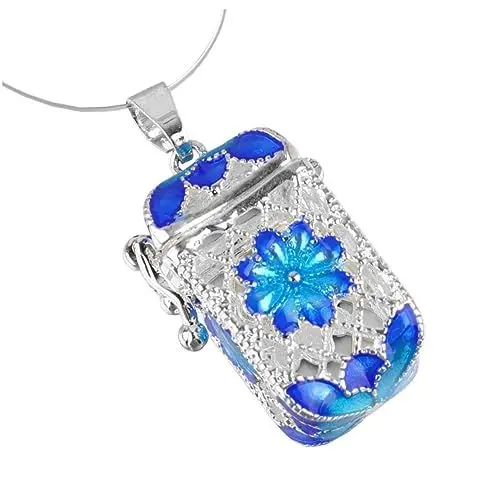 Produktbild: COHEALI Parfüm Halskette Anhänger Urne Halsketten Aroma-anhänger Zum Aufhängen Emaille Medaillon Emaille Schmuck Medaillon Aromatherapie-halsketten Parfüm-anhänger Aromakugel Aromatisch