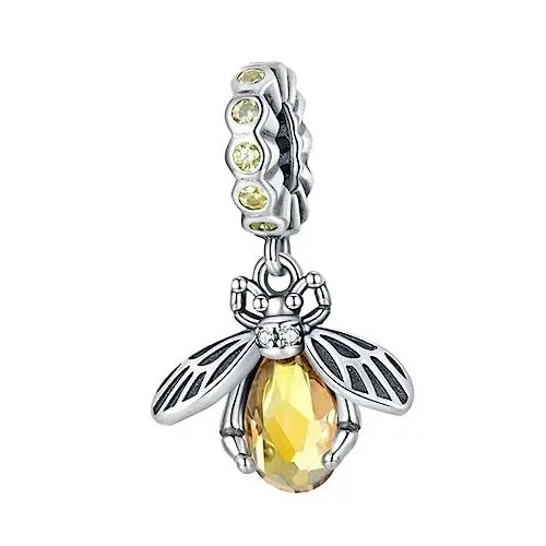 Produktbild: COHEALI Sterlingsilber S925 Halskette Medaillon Anhänger Für Armbänder Diy-schmuckanhänger Anhänger Zur Herstellung Von Halsketten Charms Mit Tiermotiven Halbfertige Charms Biene Schmuck