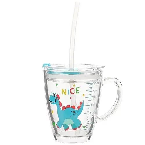 Produktbild: COHEALI Trinkhalme Trinkbecher Schnapsstrohgläser Zum Trinken Trinkbecher Für Kleinkinder Glasbecher Für Babys Glasbecher Mit Strohhalm Trinkgläser Siegel Für Kinder Limonadenglas
