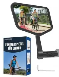 Produktbild: Fahrradspiegel für E-bike Links, 300°Drehbar Rückspiegel Fahrrad Spiegel Lenker mit Großem Spiegel, Fahrradzubehör E-bike Universal für Fahrrad, Mountainbike, Rennräder, E-Scooter