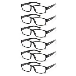 Produktbild: COJWIS 6 Pack Lesebrille für Herren Damen Blaulichtfilter Brillen Anti Blaulicht PC Gaming Modebrille Sehhilfe Lesehilfe (6 BLACK, 2.75, multiplier_x)