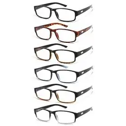 Produktbild: COJWIS 6 Pack Lesebrille für Herren Damen Blaulichtfilter Brillen Anti Blaulicht PC Gaming Modebrille Sehhilfe Lesehilfe (6 Farbe Mischen, 1.00, multiplier_x)