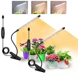 Produktbild: COKOLILA 2 Stücke Pflanzenlampe LED, 160 LEDs Vollspektrum Pflanzenlicht, 3000K 5000K 660nm Pflanzenleuchte für Zimmerpflanzen mit Timer, 3 Lichtmodi, ideal für Pflanzen(kein Adapter)