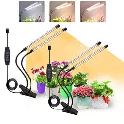 Produktbild: COKOLILA 2 Stücke Pflanzenlampe LED, 320 LEDs Vollspektrum Pflanzenlicht, 3000K 5000K 660nm Pflanzenleuchte für Zimmerpflanzen mit Timer, 10 Helligkeit, 3 Lichtmodi, ideal für Pflanzen(kein Adapter)