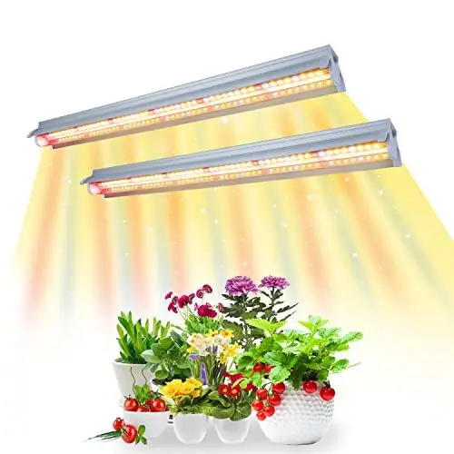 Produktbild: COKOLILA 2pcs T5 Pflanzenlampe LED, 42 cm Vollspektrum LED Grow Lampe für Zimmerpflanzen, pflanzenlicht mit Reflektor/Daisy-Chain Funktion fur Aussaat, Gewaechshaus, Growregale