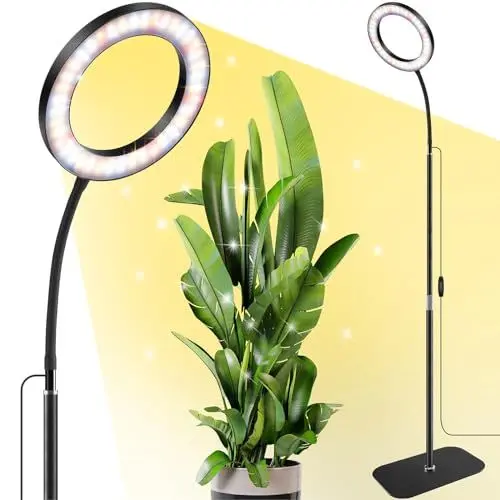 Produktbild: COKOLILA 80 LED 5V3A Pflanzenlampe LED Vollspektrum, 360° verstellbarer flexibler Schlauch Pflanzenlicht mit Ständer,3/9/12 Auto-Timer,58-170 cm Einstellbar Boden stehend Grow Light für Zimmerpflanzen