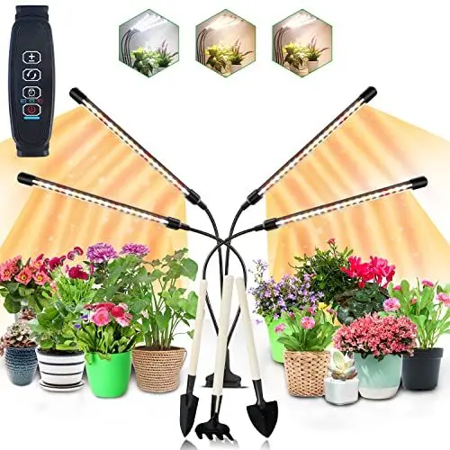 Produktbild: COKOLILA Pflanzenlampe LED, 80 LEDs Pflanzenlicht Vollspektrum Pflanzenleuchte 3000k 5000k 660nm Wachstumslampe mit Zeitschaltuhr, 10 Stufen, 3 Modi für Zimmerpflanzen Gemüse