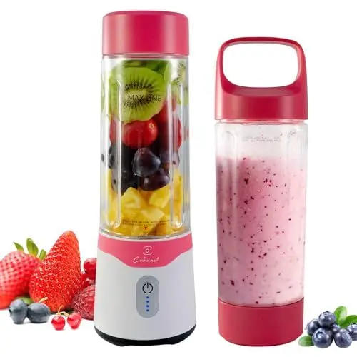 Produktbild: COKUNST Mixer Smoothie Maker, 530ml Portable Blender mit 6 Klingen Edelstahl, Wiederaufladbarem Typ-C, Mini Tragbar Mixer Shaker mit Reisedeckel für die Reisesportküche