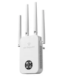 Produktbild: Cokvok 1200M WLAN Repeater, WiFi Booster WLAN Verstärker (867MBit/s 5GHz + 300MBit/s 2,4GHz), LED Bildschirm, WPS, AP Modus, LAN Port und 4 Antennen, Kompatibel mit Allen WLAN Geräte