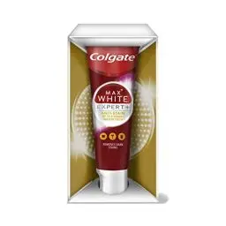Produktbild: Colgate Zahnpasta Max White Expert Anti-Stain 75 ml – entfernt Zahn-Verfärbungen effektiv – fortschrittliche Zahnaufhellung für ein weißeres Lächeln
