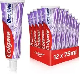Produktbild: Colgate Zahnpasta Max White Sparkle Diamonds 12x75 ml – ideale Zahnaufhellung für glattere und weißere Zähne – stellt das natürliche Zahnweiß wieder her und erfrischt den Atem anhaltend
