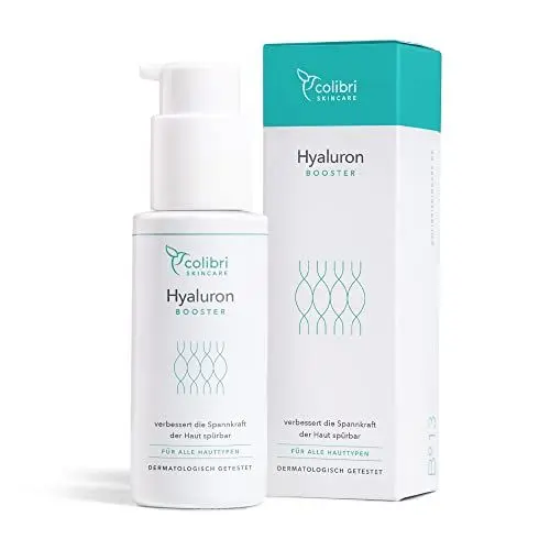 Produktbild: colibri skincare Hyaluron Booster 50ml - Hyaluronsäure Serum hochdosiert - Anti Aging Serum Gesicht - hyaluronic acid Gesichtspflege - Feuchtigkeitsserum für Männer und Frauen - Made in Germany