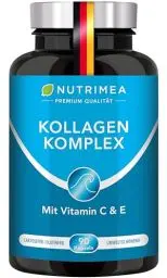 Produktbild: COLLAGEN Collyss® mit Natürlichem Vitamin C, E, A | Kollagen Hydrolysat Peptide Typ I + II - PATENTIERTE FORMEL Geschmacksneutrale Kapseln - 900 mg