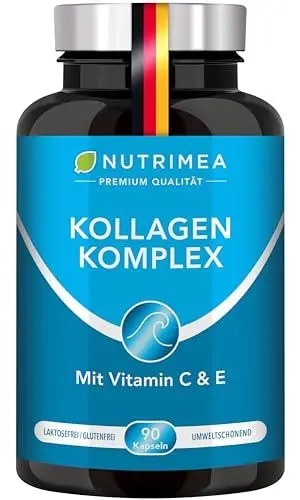 Produktbild: COLLAGEN Collyss® mit Natürlichem Vitamin C, E, A | Kollagen Hydrolysat Peptide Typ I + II - PATENTIERTE FORMEL Geschmacksneutrale Kapseln - 900 mg