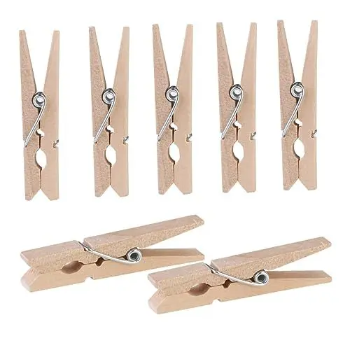 Produktbild: COLLBATH 100Stücke Mini Holzklammern Wäscheklammern aus Natürlichem Holz für Fotos Basteln und Dekoration Umweltfreundliche Deko für DIY-projekte