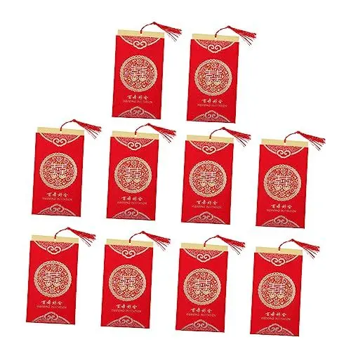 Produktbild: COLLBATH 10 Hochzeitseinladungskarten Chinesischen Stil Romantische Einladungskarten Aus Papier Exquisit Modisch