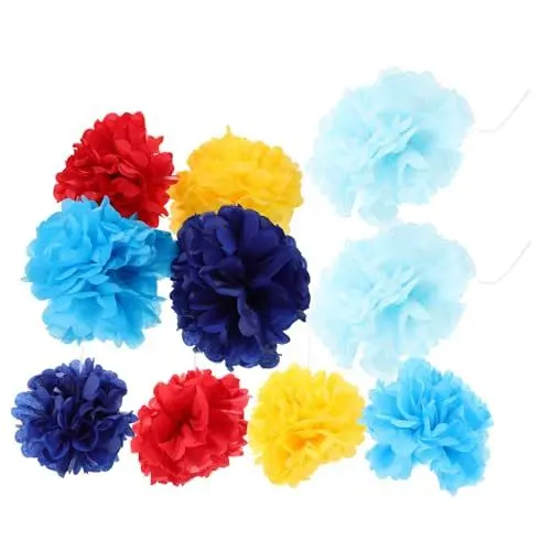 Produktbild: COLLBATH 10 Stück Große Seidenpapierblumen Hochzeit Partydekoration Krepppapier Festliche Hängegirlande