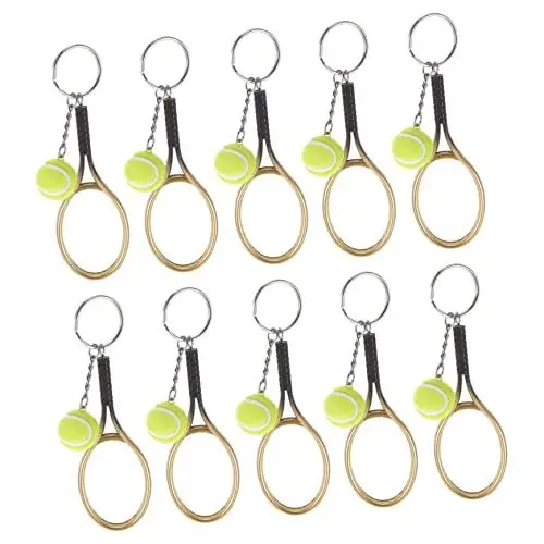 Produktbild: COLLBATH 10 Stücke Tennis Schläger Keychain Wdcd Schlüssel Ketten für Sport Decor Tasche Hängen