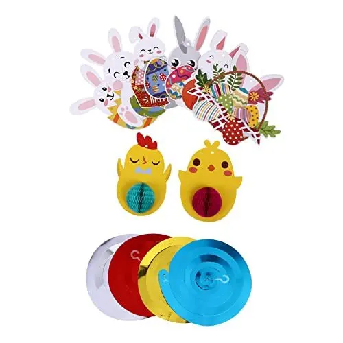 Produktbild: COLLBATH 16St Häschen-Ei-Charme Lichter heiße Spielzeuge gefälschte Reben Girlande Lichtschwert Eier easter bunny osterartikel hochzeitsdeko Foto-Requisite für Ostern hängende Banner Papier