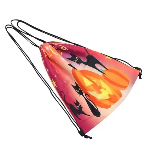 Produktbild: COLLBATH Halloween-kürbis-Tasche Kordelzug Robuster Material-Rucksack Für Jugendliche Und Erwachsene Vielseitig Verwendbar