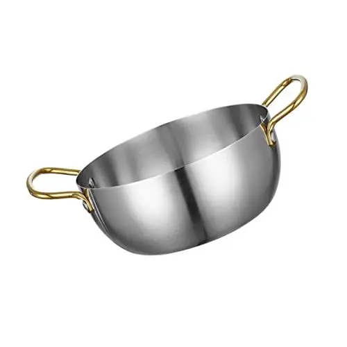 Produktbild: COLLBATH 1Stk Ramen-Topf edelstahltopf edelstahlpfanne طنجرة ضغط pressure cookers druckgarer Dampfer Soße Teiler Kocher sofortig Topf mit Griffen Reismischtopf Rostfreier Stahl Silver