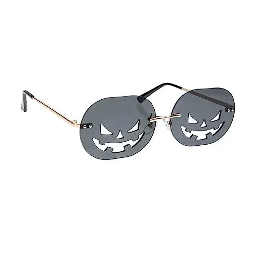 Produktbild: COLLBATH 1 Paar Rahmenlose Kürbis Sonnenbrillen Halloween Party Dekoration Lustige Requisiten Für Fotoshooting