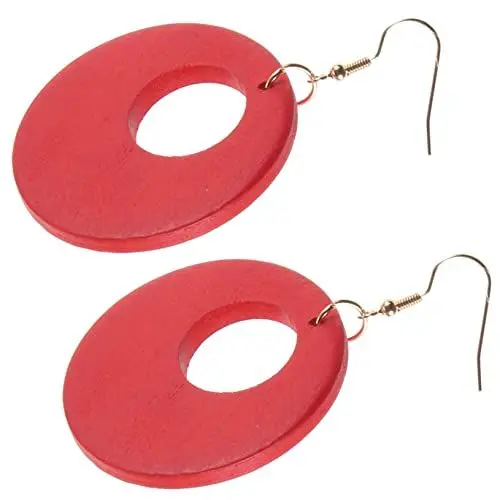 Produktbild: COLLBATH 1Paar Geometrische Runde Holzohrringe für Damen Stilvolle Party Ohrhänger aus Holz Perfektes Accessoire für Festlichkeiten und Besondere Anlässe Eleganter Schmuck für Frauen