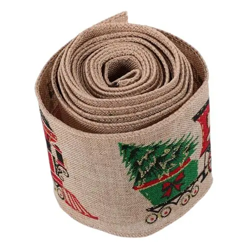Produktbild: COLLBATH 1 Rolle Handgefertigtes Schleifenband Mit Drahtrand Weihnachtsplätzchenband Weihnachtsbänder Bündelband Für Kränze Band Für Weihnachtsbaum Weihnachtsfestband Schneemannband