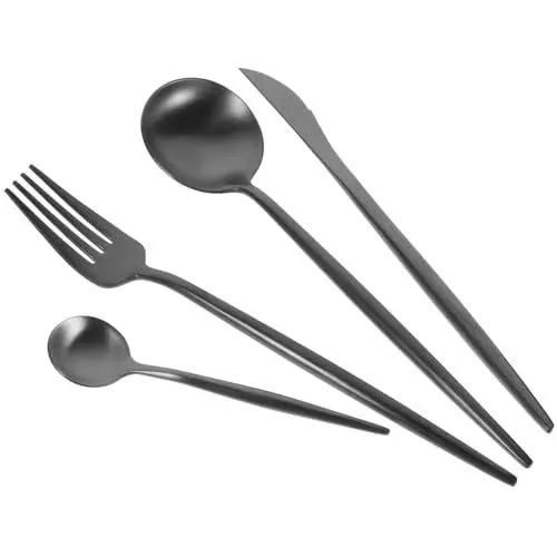 Produktbild: COLLBATH Besteckset – Weißes Silberbesteckset – Quadratische Löffel Für Party-edelstahlgeschirr