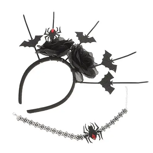 Produktbild: COLLBATH Elegantes Gothic Spinnen Stirnband Choker Rose für Frauen Gothic Haar Accessoire Gothic Outfits