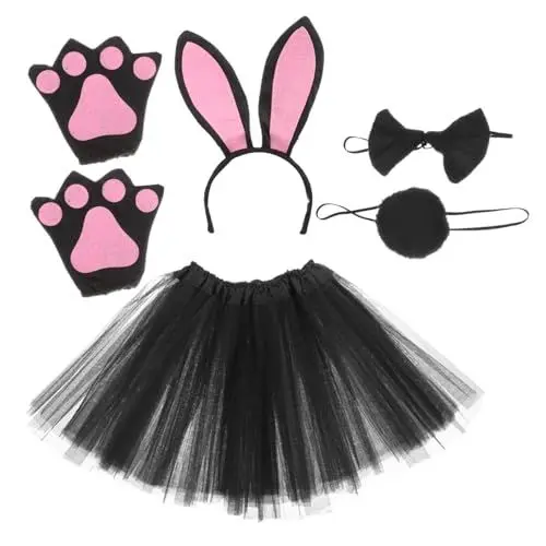 Produktbild: COLLBATH 1 Satz Hasenohren Stirnband Für Halloween Hasenohren Kostüm Hasenkostüm Für Mädchen Kaninchenkostüm Stirnband Und Aus Hasenohren Kaninchen-cosplay-kostüm Stoff