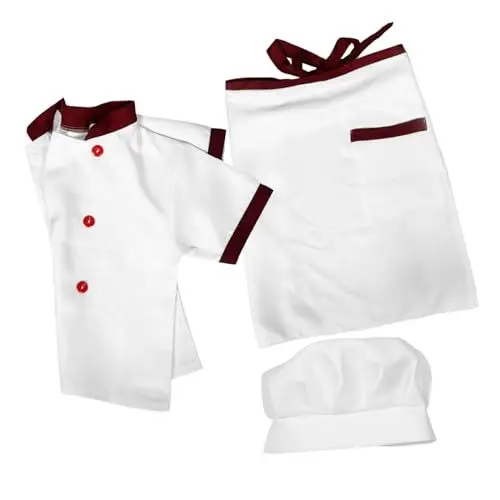 Produktbild: COLLBATH 1 Satz Kochuniform für kinderbacken schürze Kinderkochkittel Kinderpartykleidung Kinderkochschürze mit Hut Küche Kochschürze Spielkleidung vorgeben Baumwolle