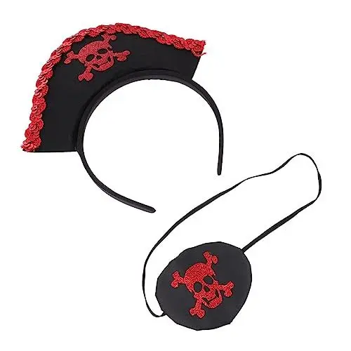 Produktbild: COLLBATH Kostüm Halloween Augenmaske Stirnband Piraten Zubehör Set Cosplay Piraten Requisiten Für Halloween
