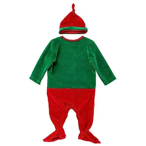 Produktbild: COLLBATH 1 Satz -Weihnachtskleidung -Urlaubsoutfits neugeborenes weihnachtskostüm weihnachtsmütze für -Cartoon-Overall Weihnachtsmann-Kleidung Baumwolle Green